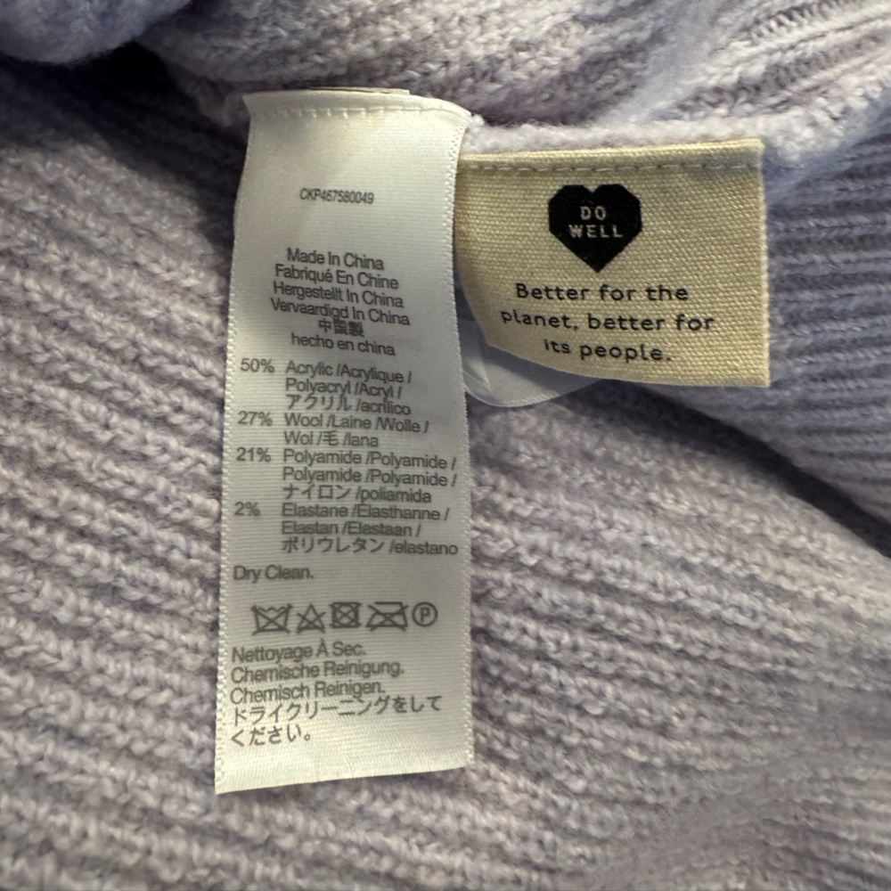 Madewell NWT Melwood Square-Neck Pullover Sweater in Coziest Yarn 2x Lavender - Picture 9 of 9